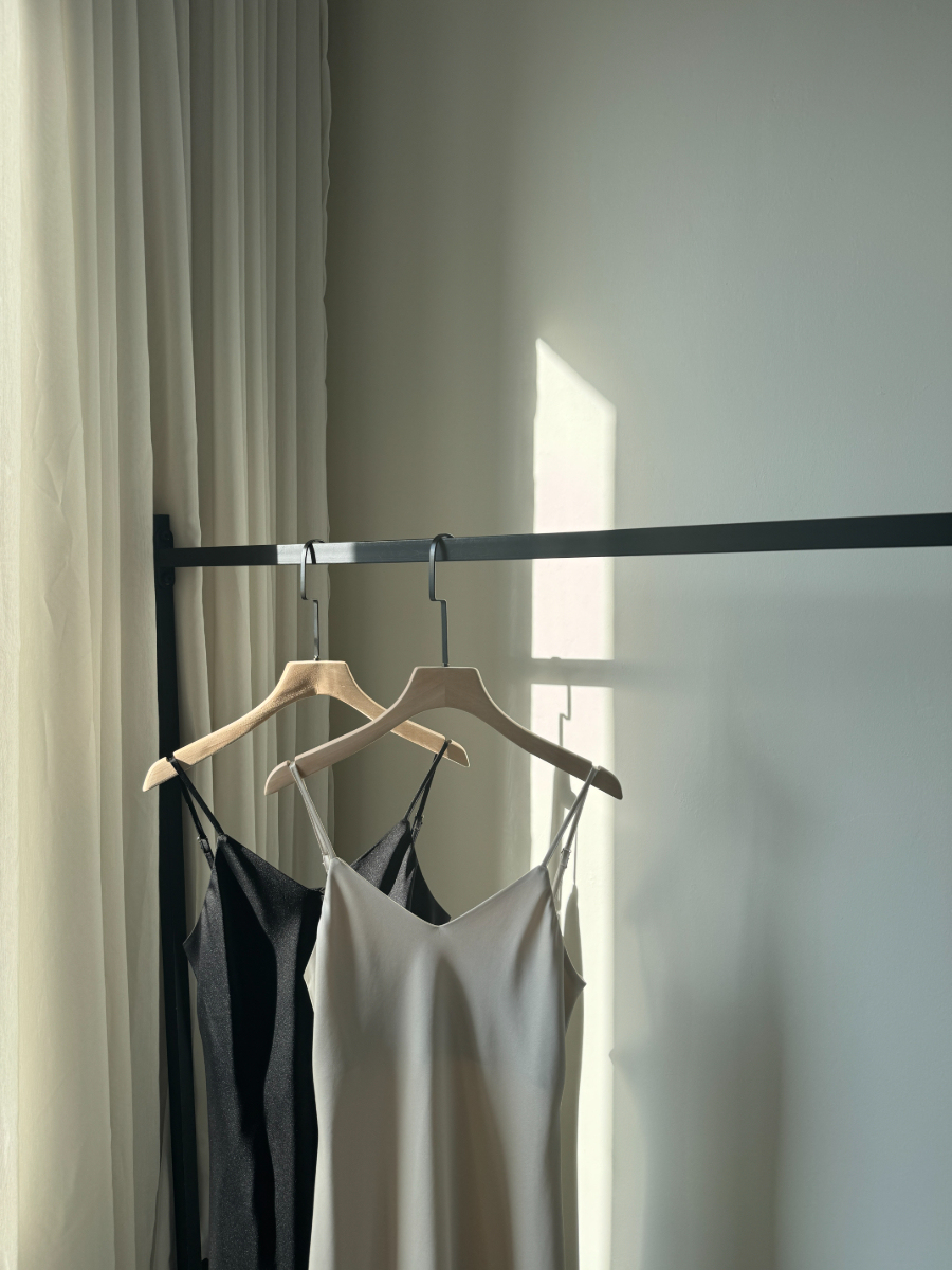 Felicie V-Neck Satin Cami Dress-The Black Bow-