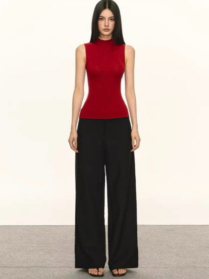 Denny Mid Neck Sleeveless Knit Top