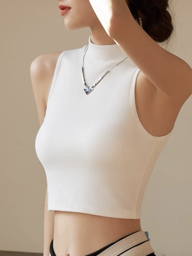 Ujala High Neck Padded Crop Top