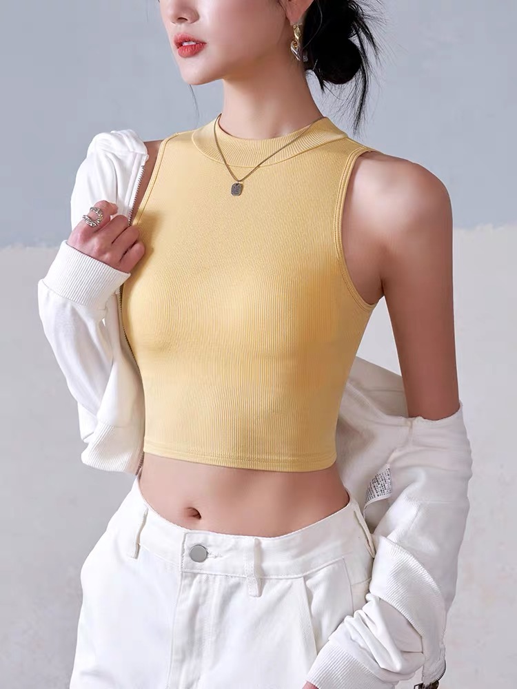 Ujala High Neck Padded Crop Top