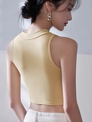 Ujala High Neck Padded Crop Top