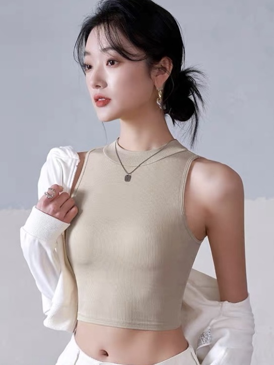 Ujala High Neck Padded Crop Top