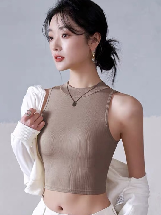 Ujala High Neck Padded Crop Top