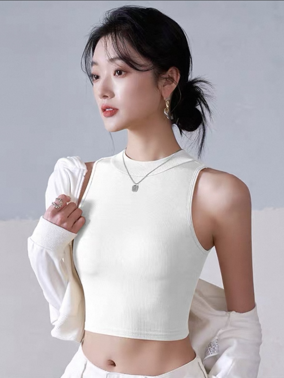 Ujala High Neck Padded Crop Top