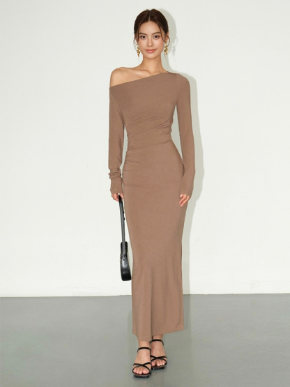 Bryce One Shoulder Maxi Dress-The Black Bow-