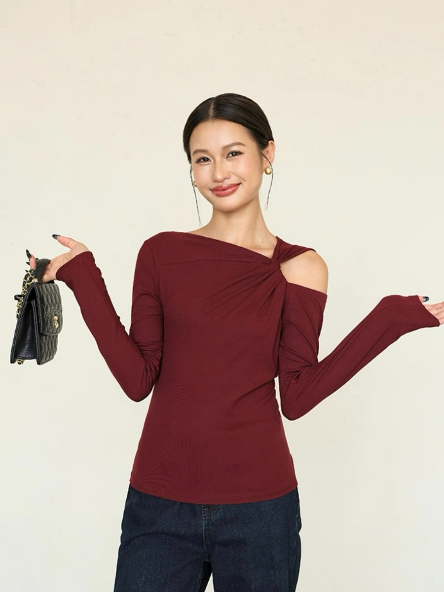 Lauryn Asymmetric Neck Line Top
