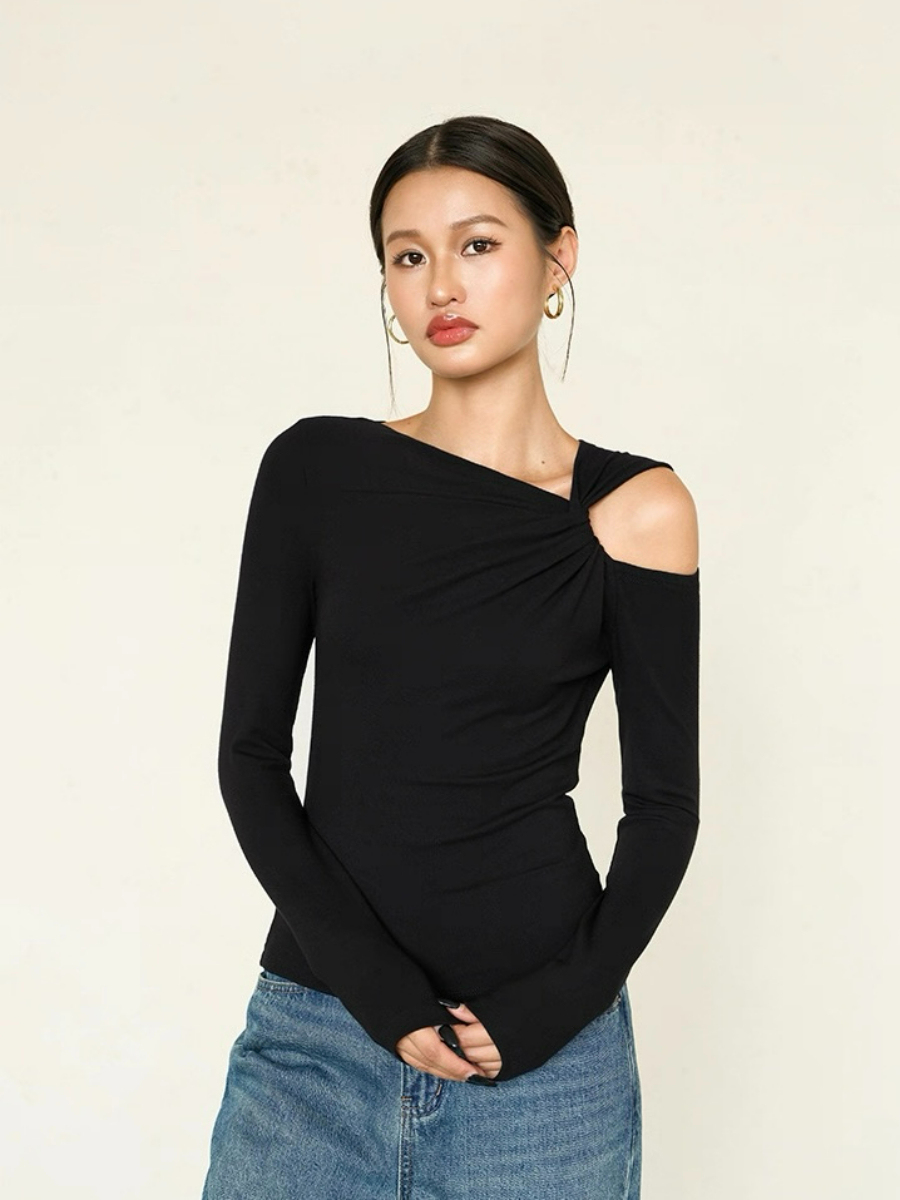 Lauryn Asymmetric Neck Line Top