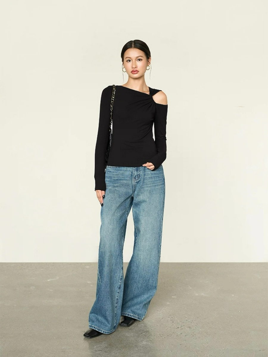 Lauryn Asymmetric Neck Line Top