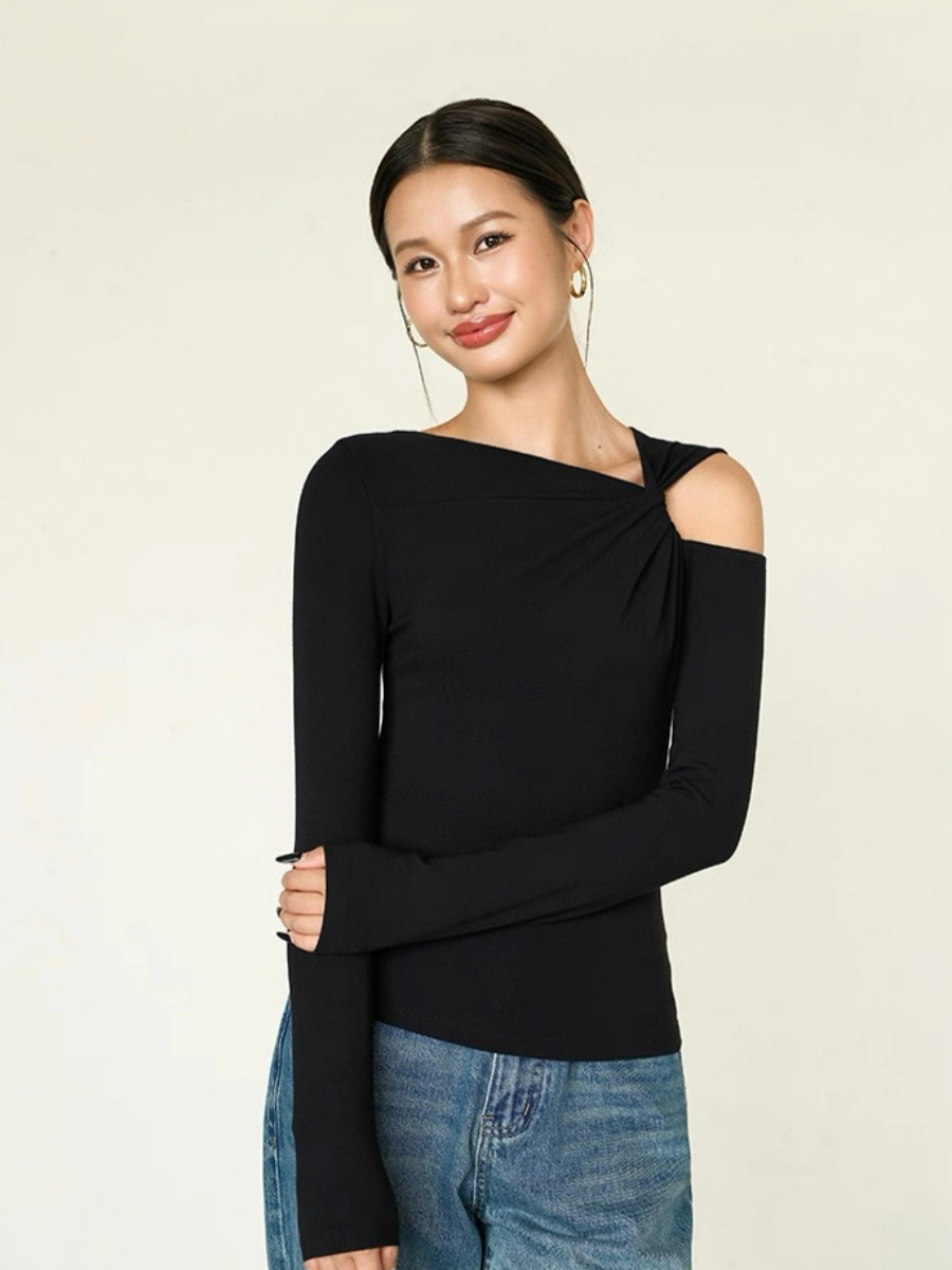 Lauryn Asymmetric Neck Line Top