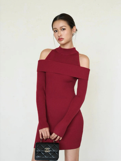 Laina Cold Shoulder Knit Dress