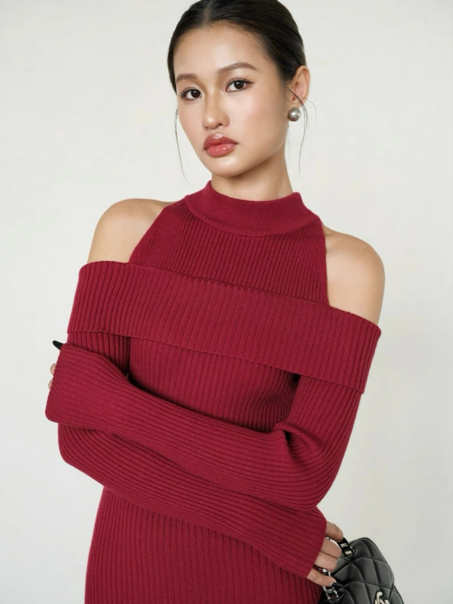 Laina Cold Shoulder Knit Dress