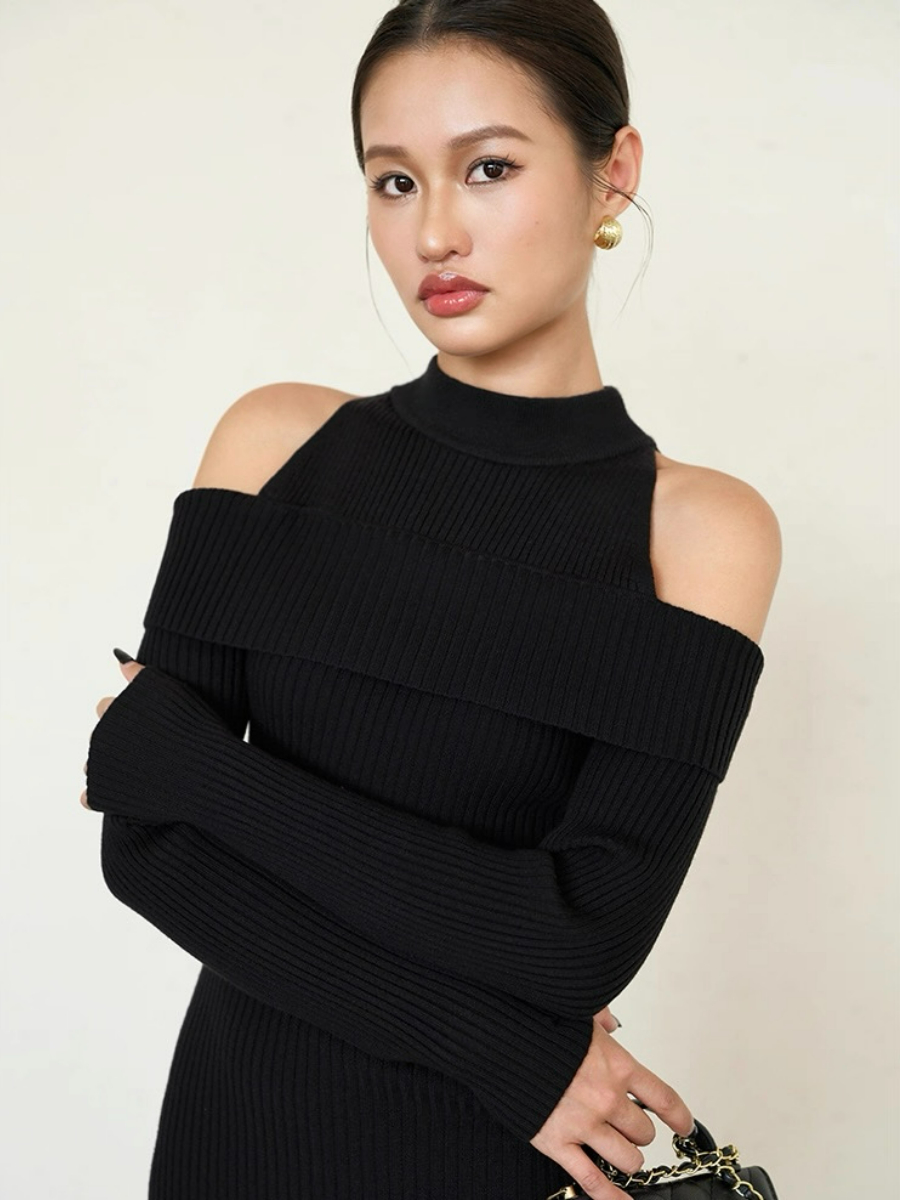 Laina Cold Shoulder Knit Dress