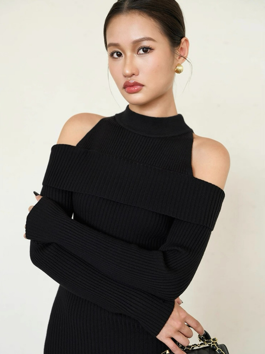 Laina Cold Shoulder Knit Dress