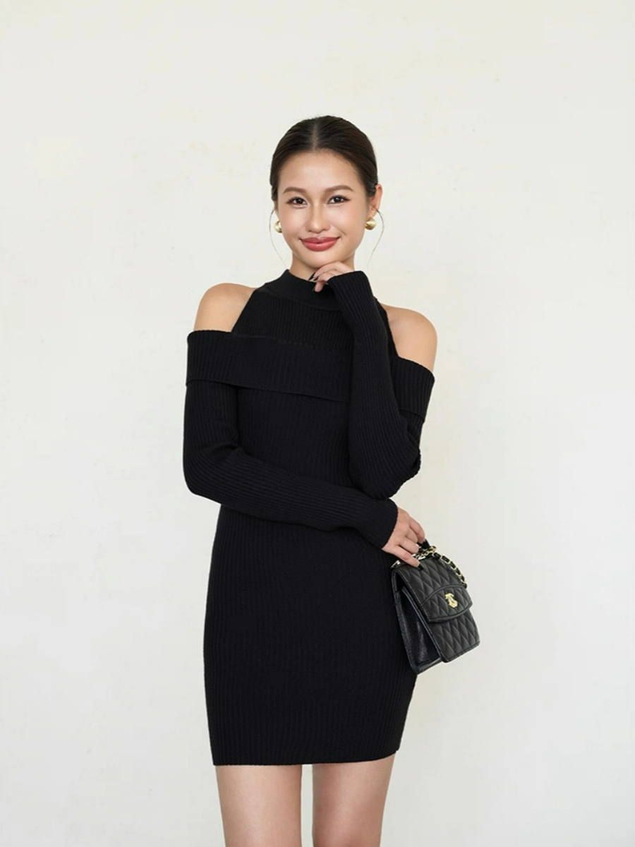 Laina Cold Shoulder Knit Dress