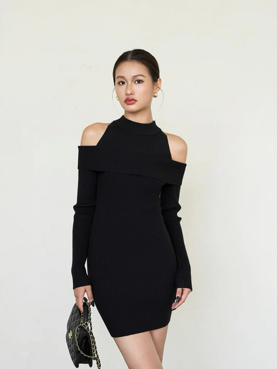 Laina Cold Shoulder Knit Dress