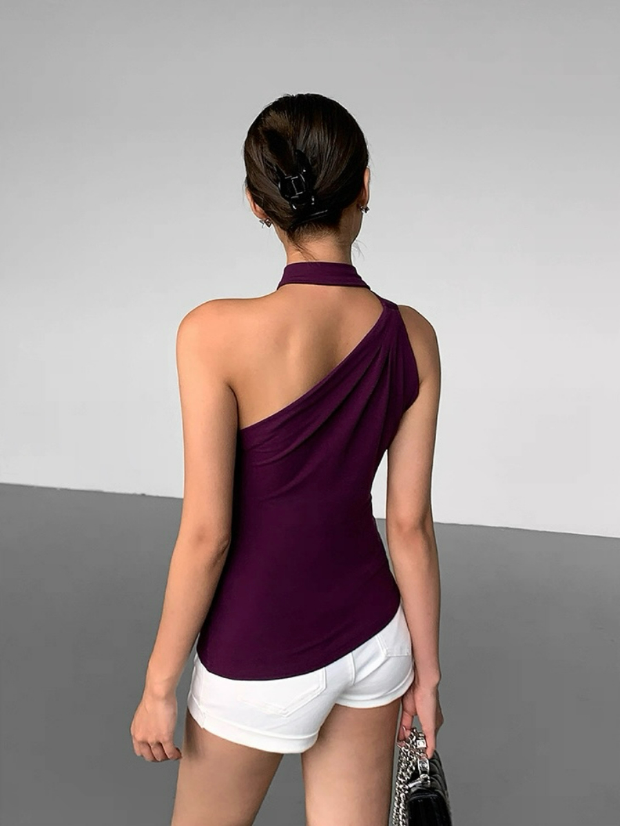 Lael Halter Neck Bare Back Knit Top
