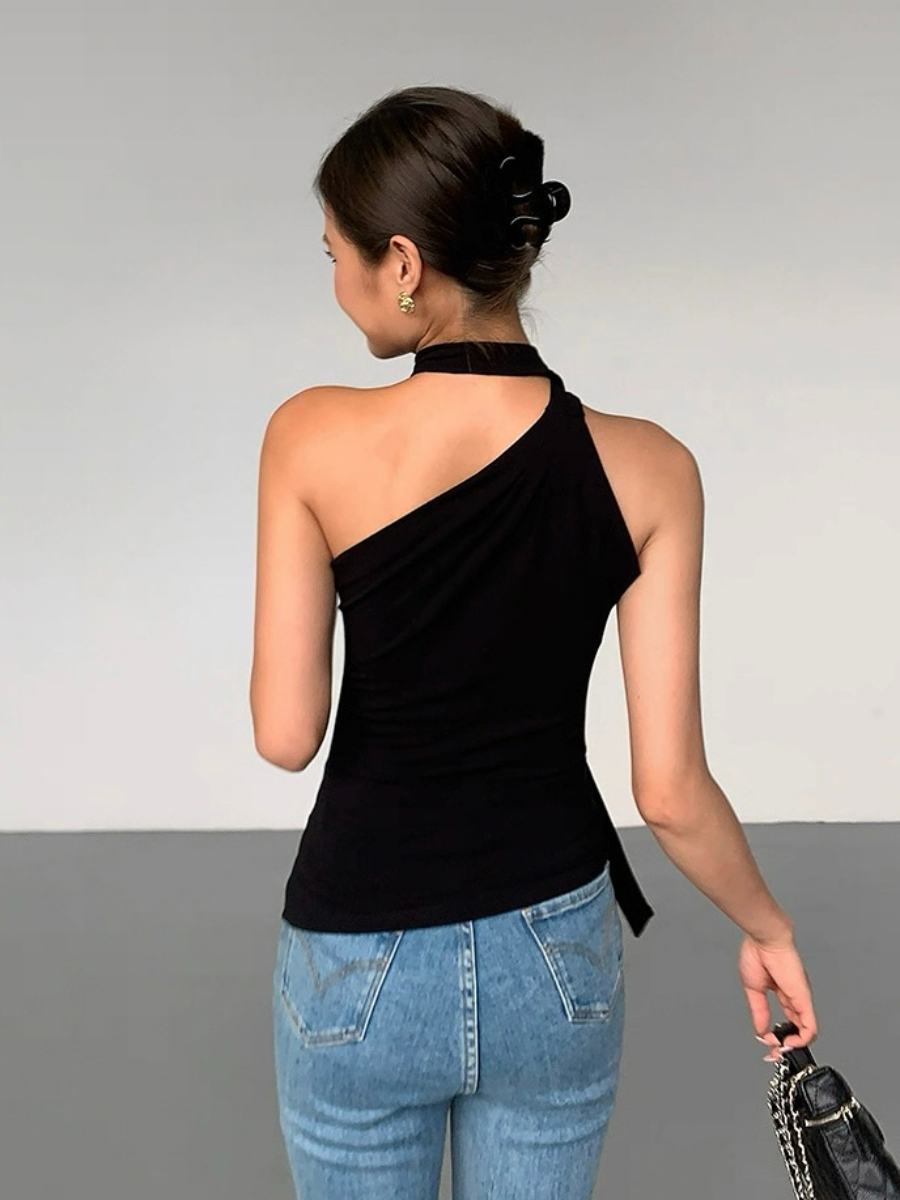 Lael Halter Neck Bare Back Knit Top
