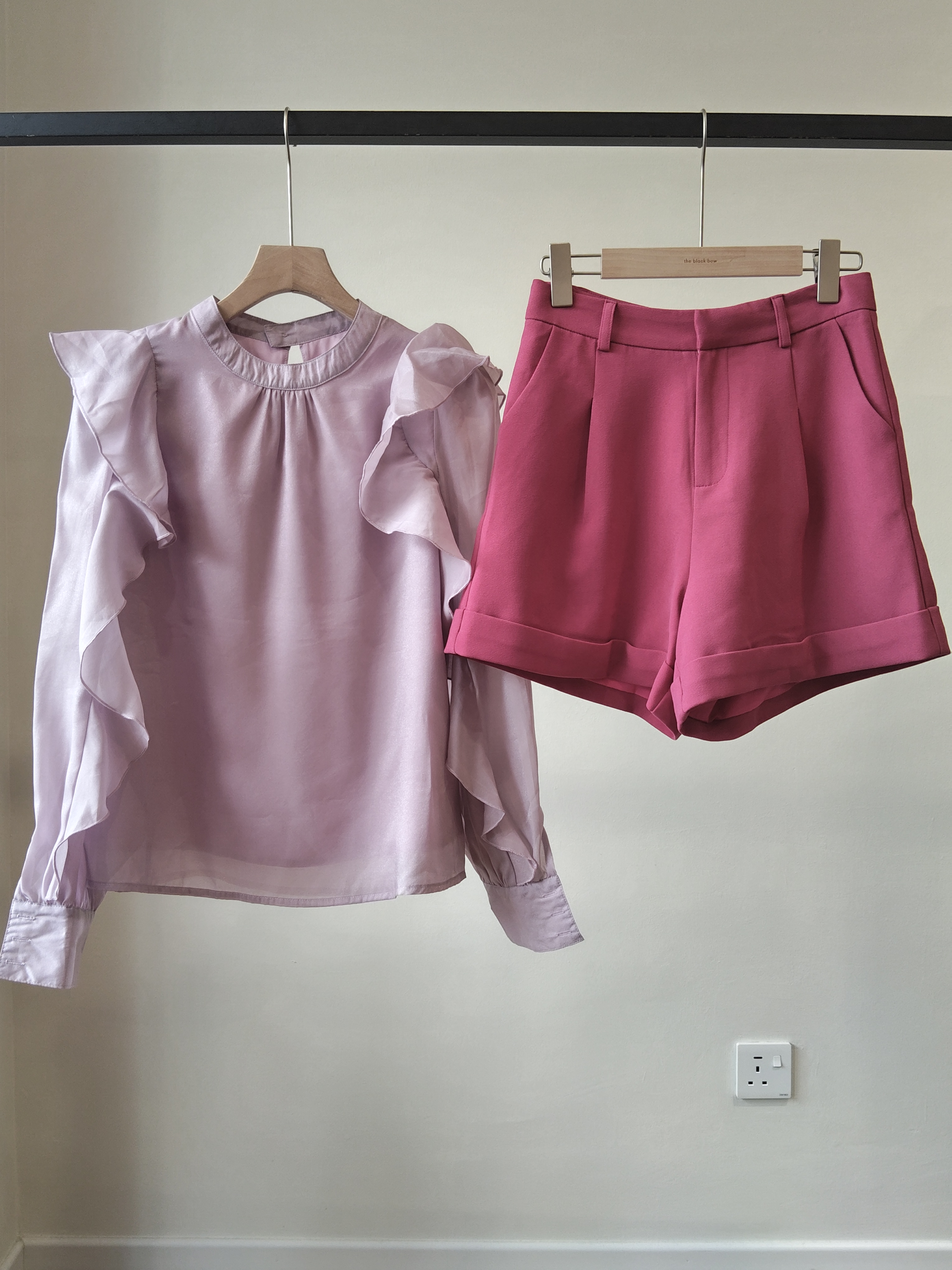 Valeska Pearlecent Ruffle Trim Top