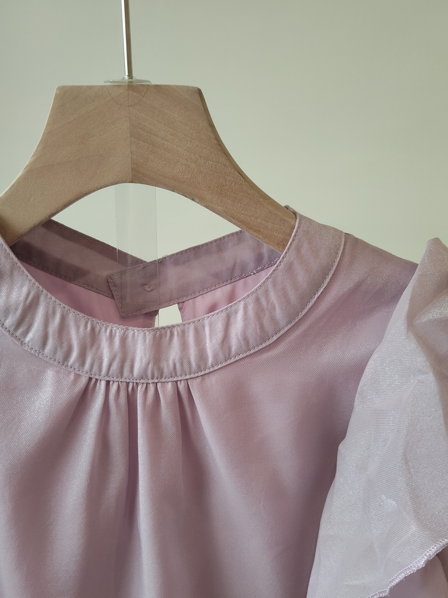 Valeska Pearlecent Ruffle Trim Top