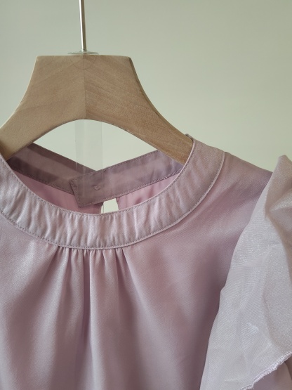 Valeska Pearlecent Ruffle Trim Top