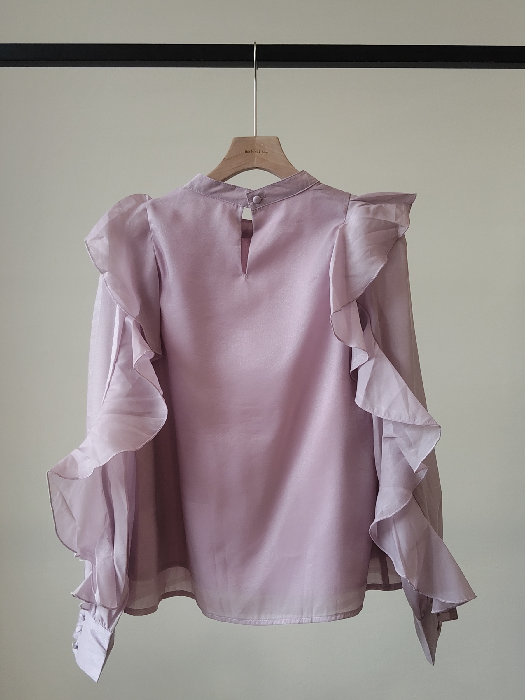 Valeska Pearlecent Ruffle Trim Top