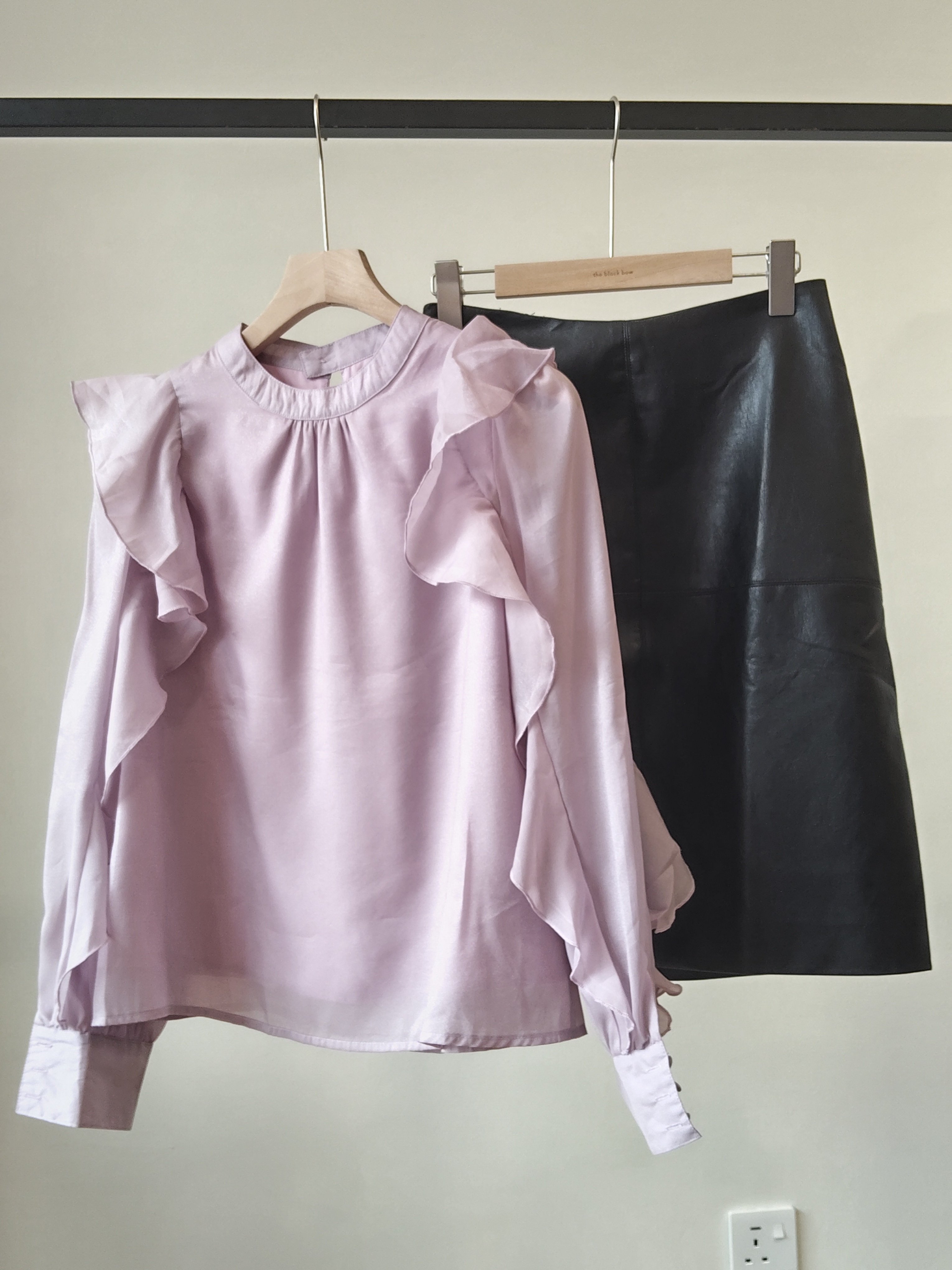 Valeska Pearlecent Ruffle Trim Top