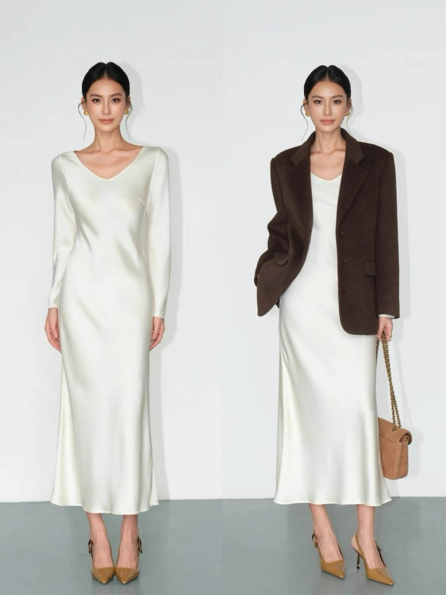 Lynnlee Long Sleeve Satin Dress