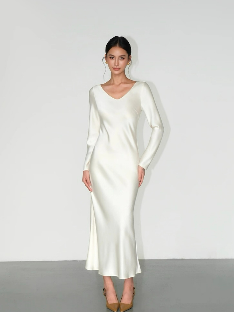 Lynnlee Long Sleeve Satin Dress