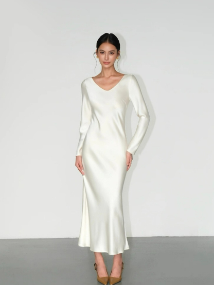 Lynnlee Long Sleeve Satin Dress