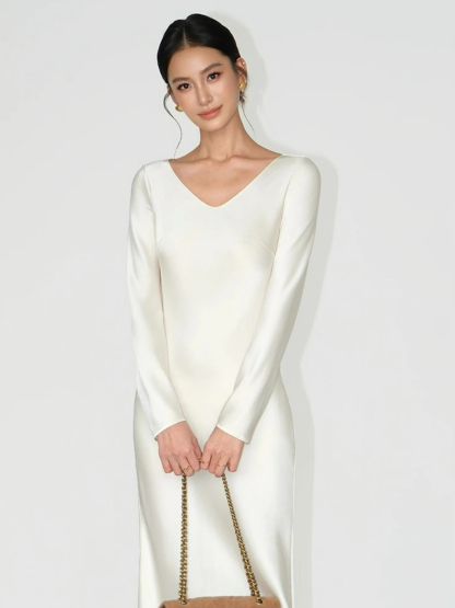 Lynnlee Long Sleeve Satin Dress