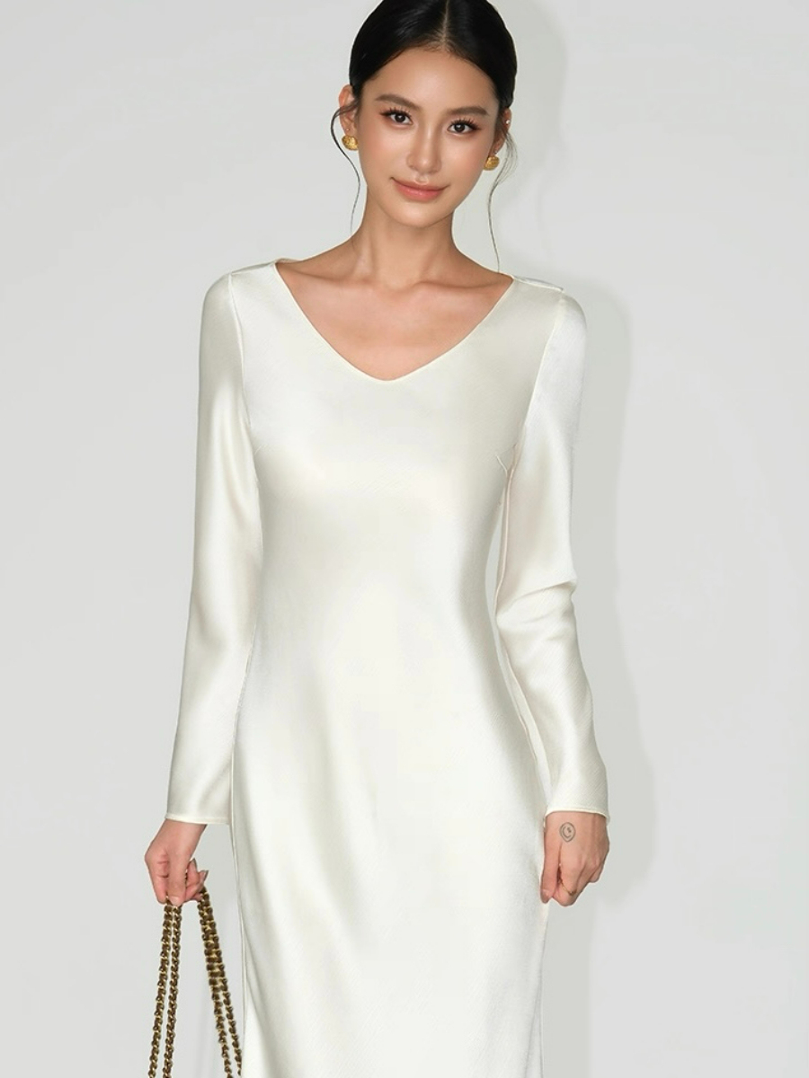Lynnlee Long Sleeve Satin Dress