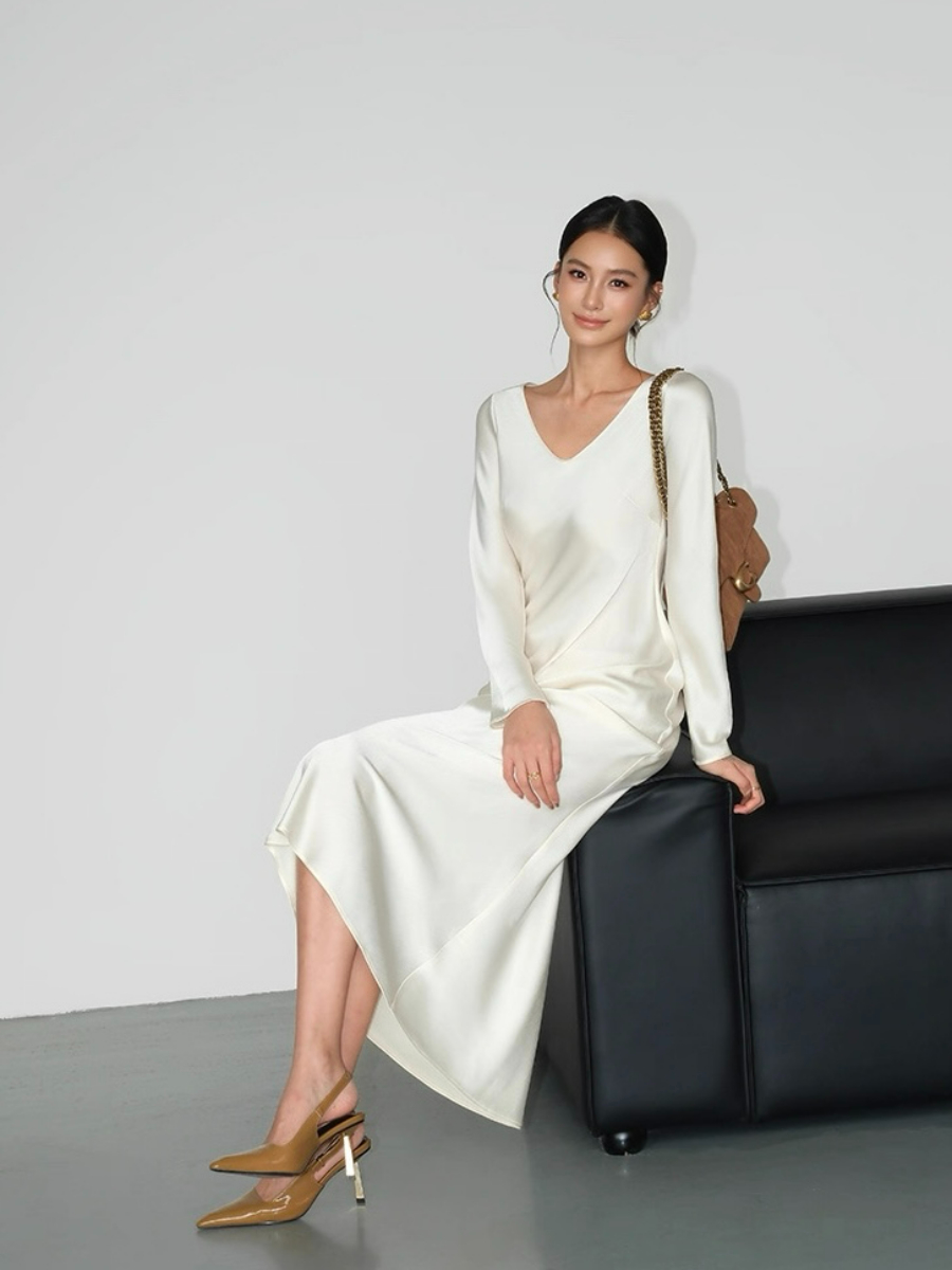 Lynnlee Long Sleeve Satin Dress