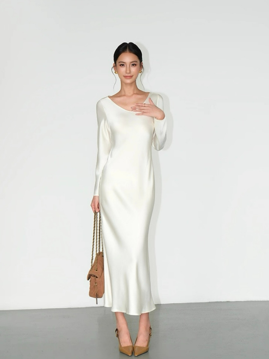 Lynnlee Long Sleeve Satin Dress