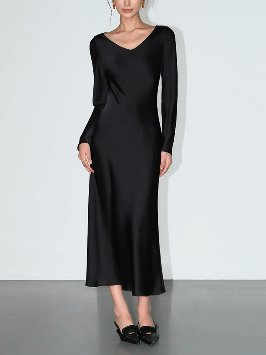 Lynnlee Long Sleeve Satin Dress