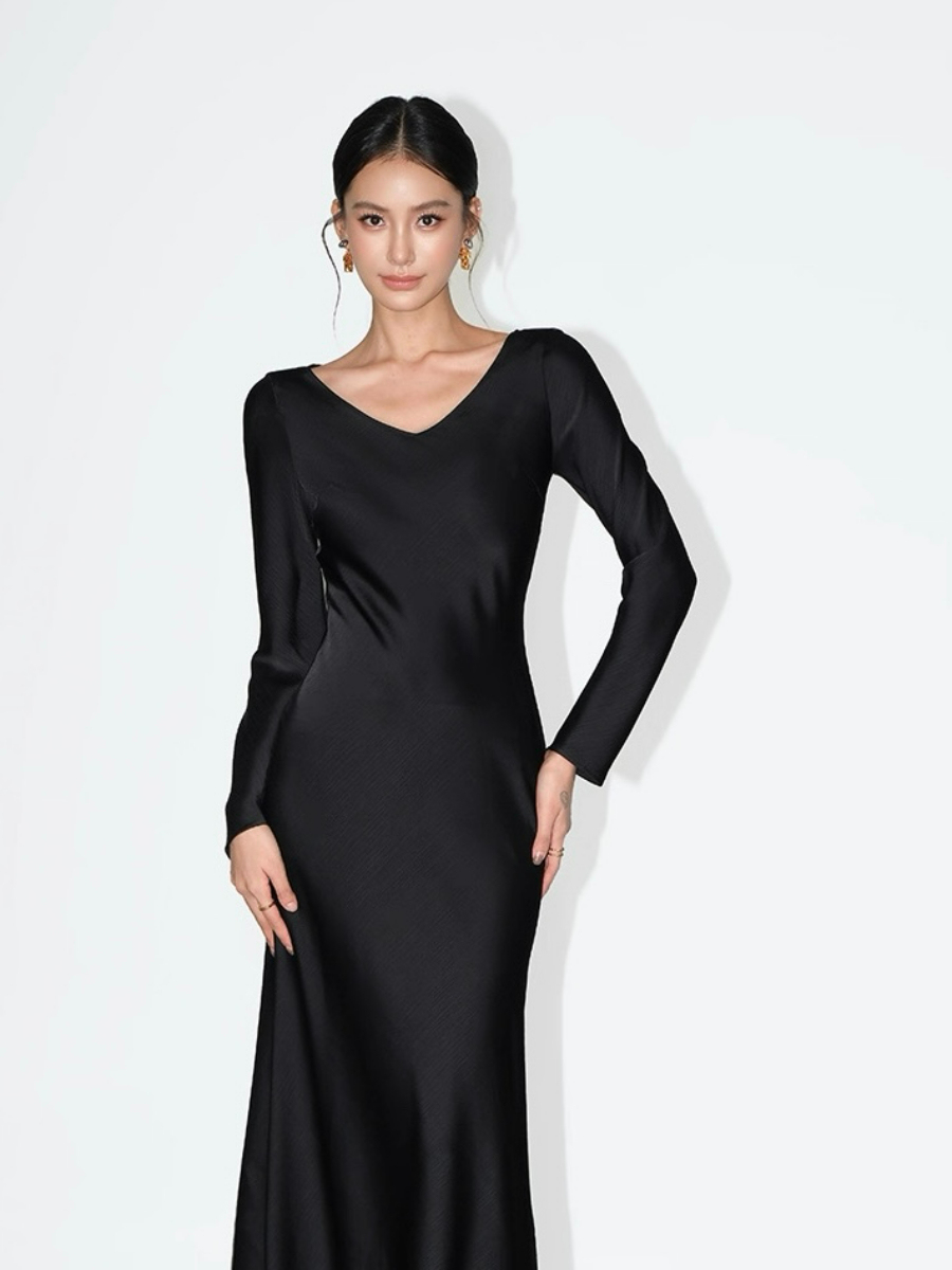Lynnlee Long Sleeve Satin Dress