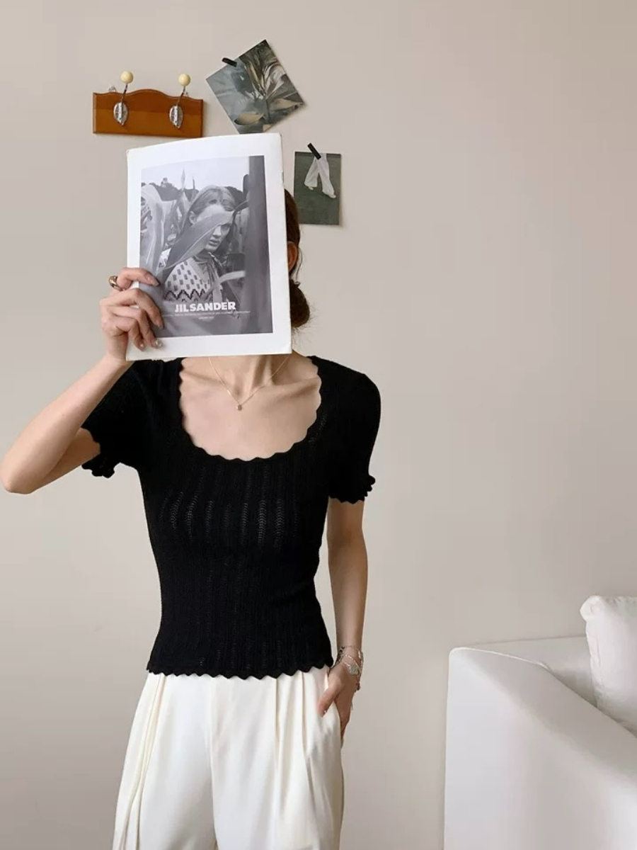 Jenny Crochet Knit Top