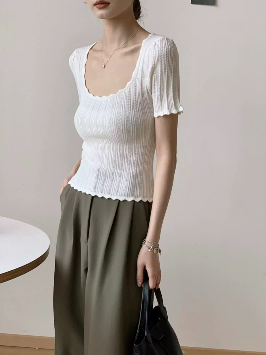 Jenny Crochet Knit Top