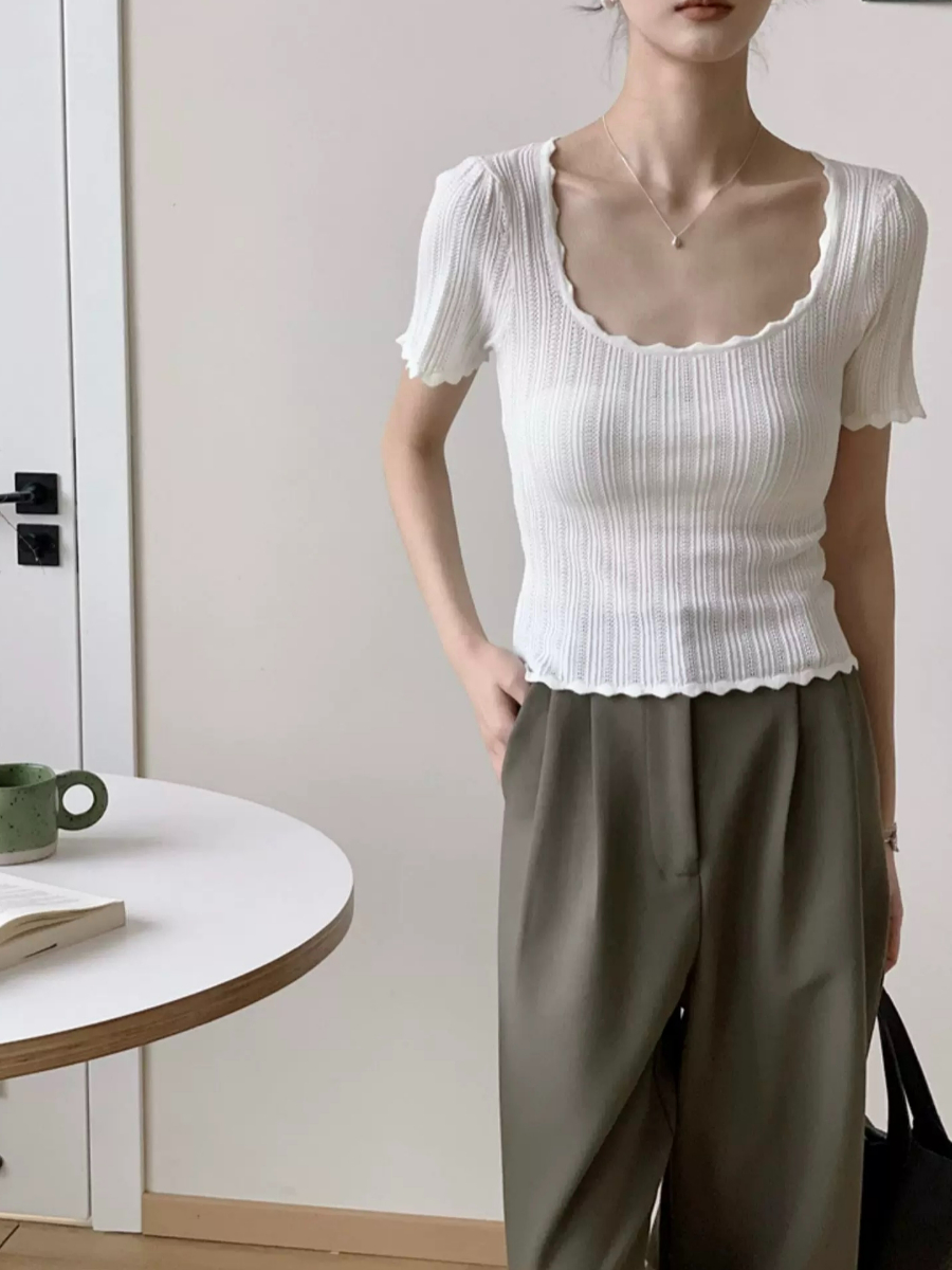 Jenny Crochet Knit Top