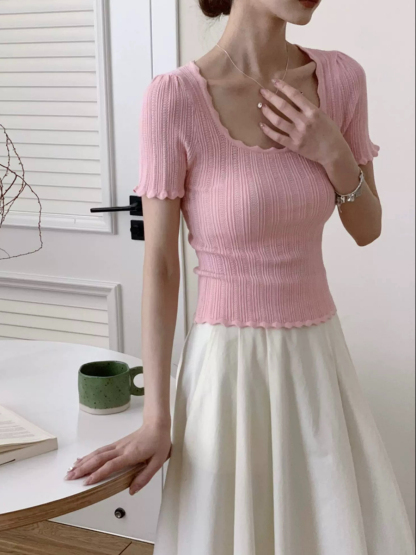 Jenny Crochet Knit Top