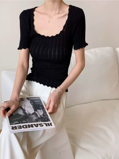 Jenny Crochet Knit Top