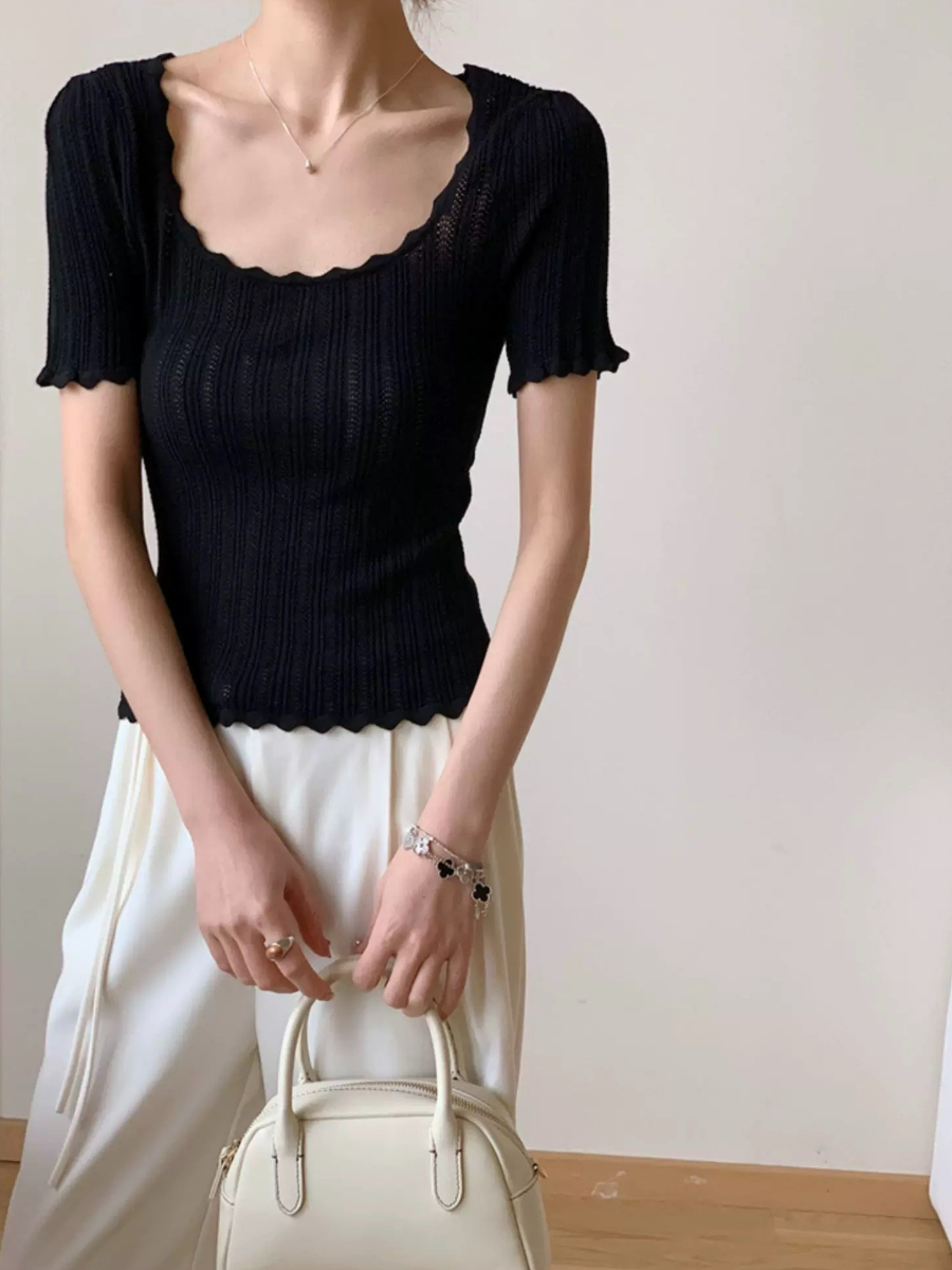 Jenny Crochet Knit Top