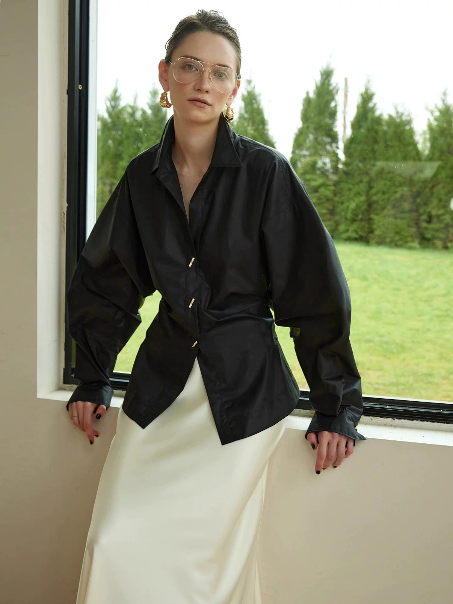 Yesania Waist Ruched Tailored Shirt (POS)