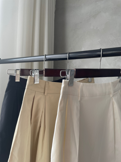 Hadriene Belted Cotton Skirt (Discounted-S, M, L size)-The Black Bow-