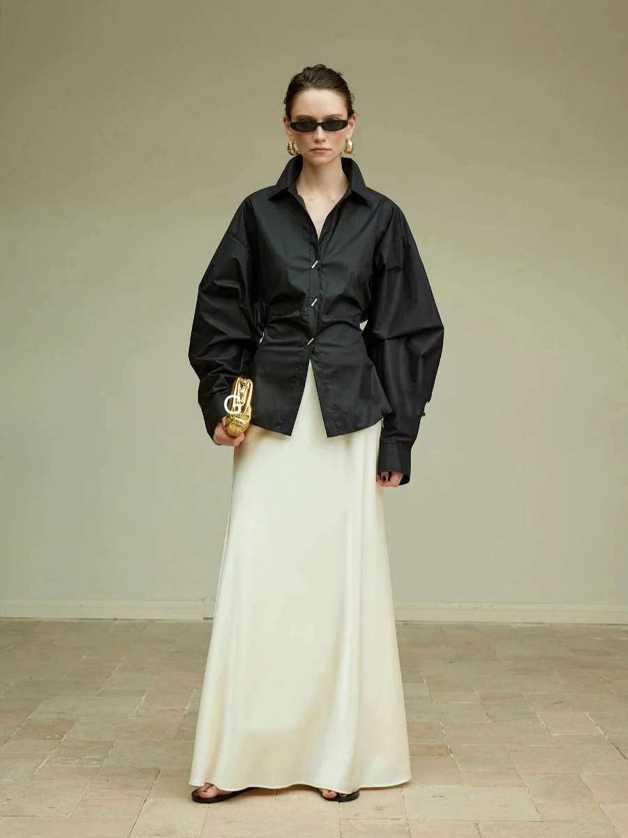 Yesania Waist Ruched Tailored Shirt (POS)