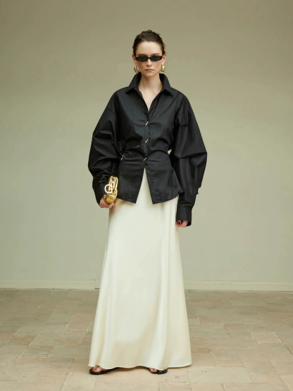 Yesania Waist Ruched Tailored Shirt (POS)