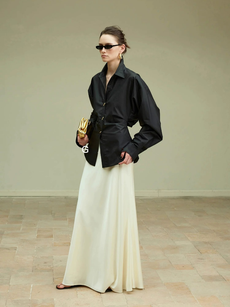 Yesania Waist Ruched Tailored Shirt (POS)