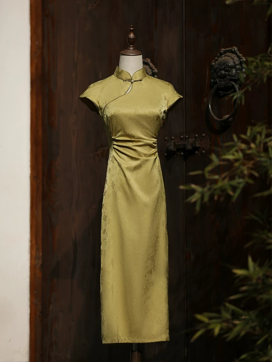 Shuang Ning Waist Ruched Cheongsam