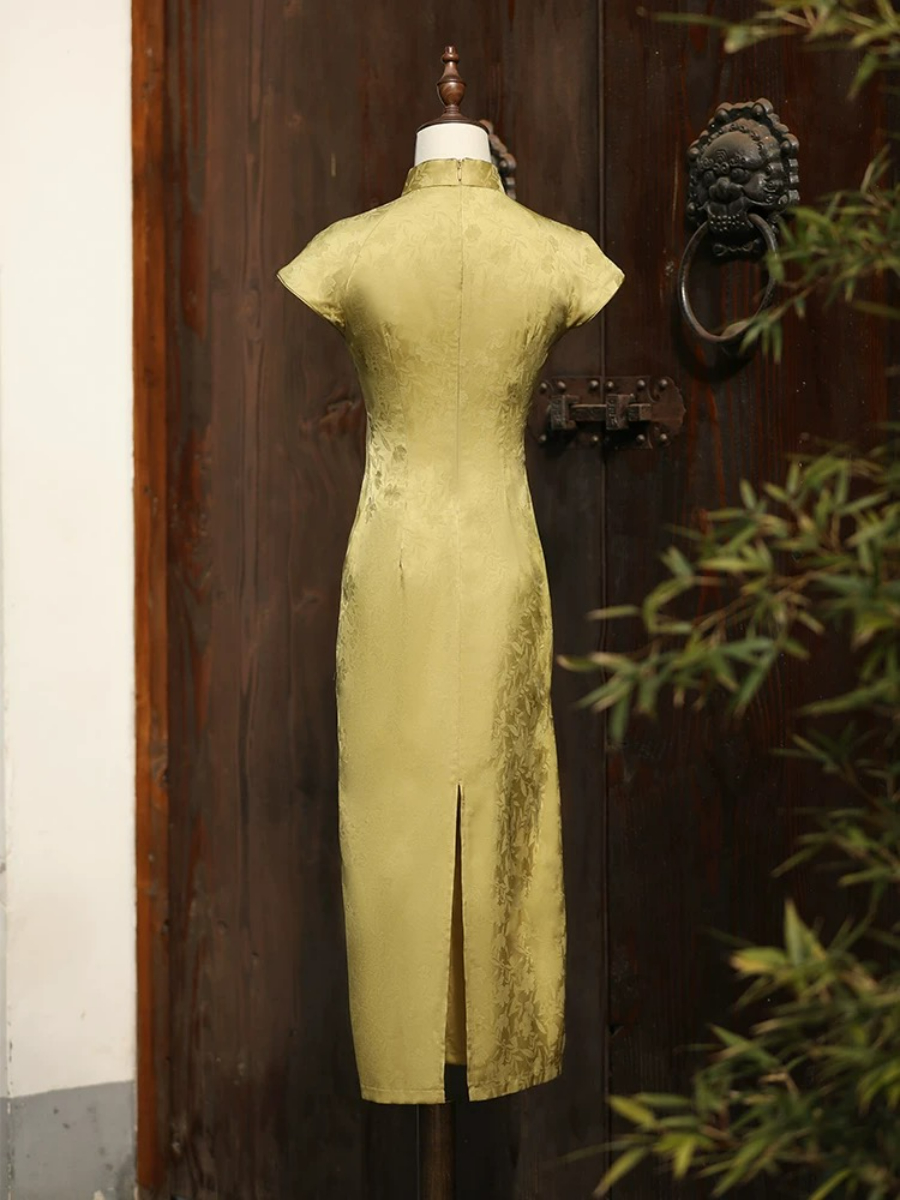 Shuang Ning Waist Ruched Cheongsam