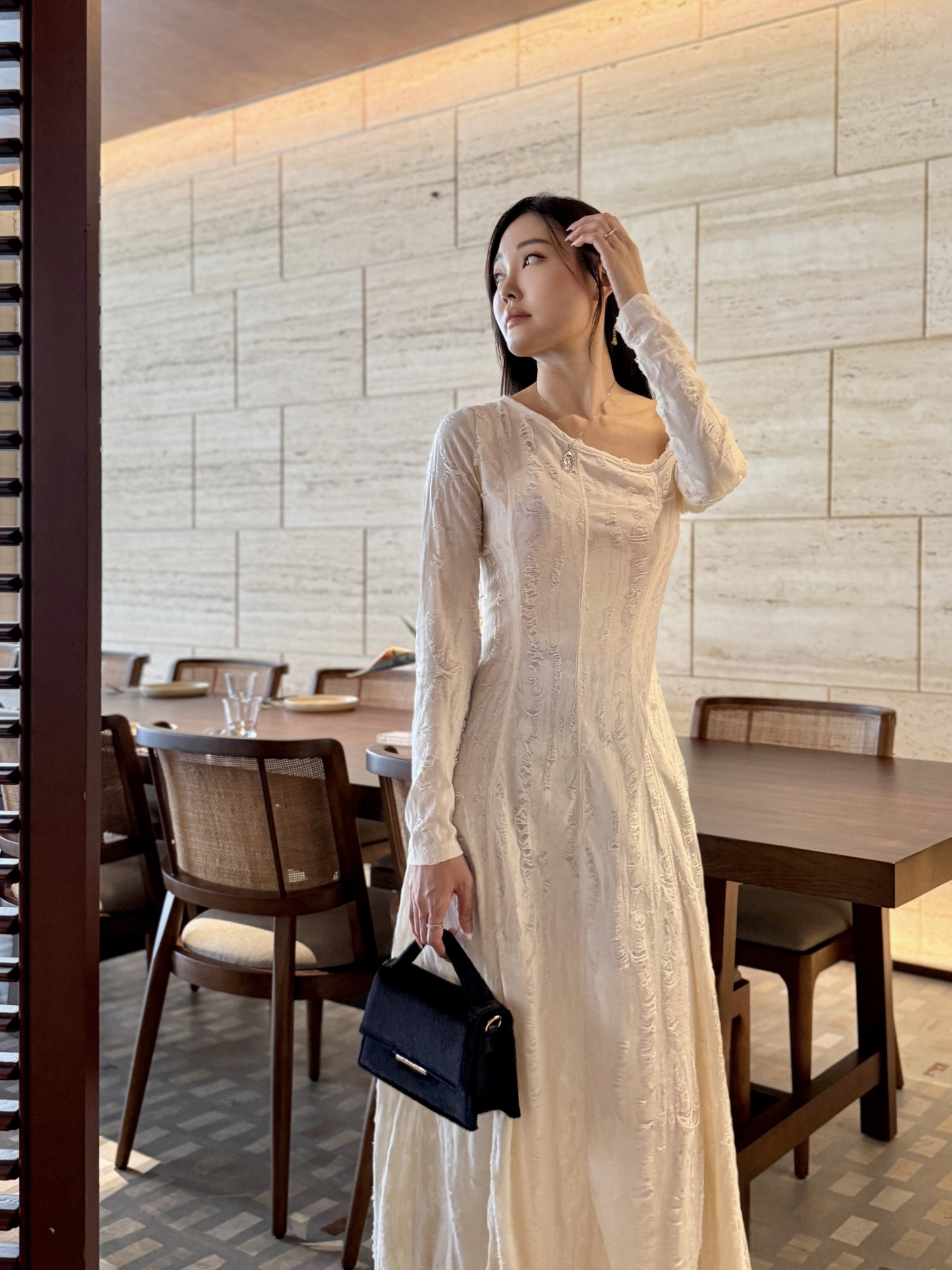 Arya Asymmetric Torn One Shoulder Maxi Dress