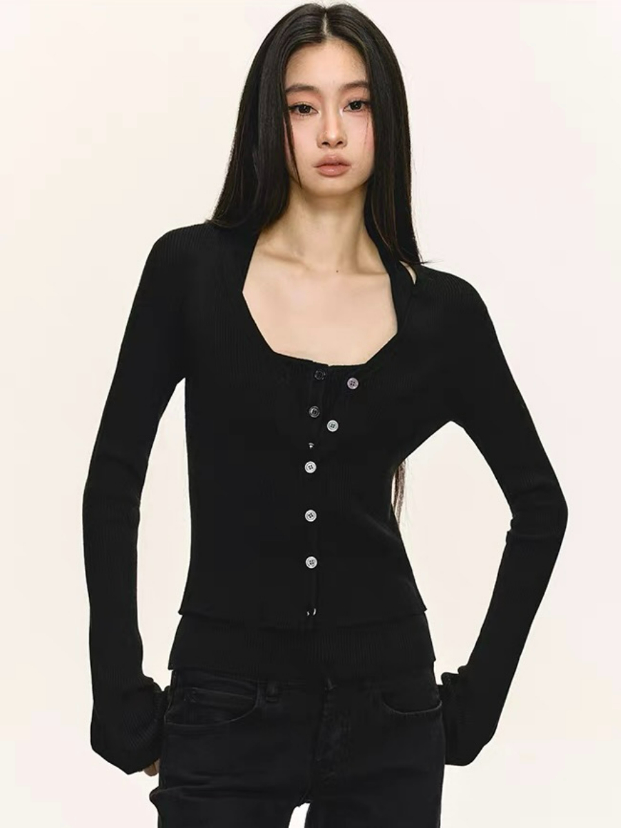 Derin Halter Neck Knit Top & Cardigan